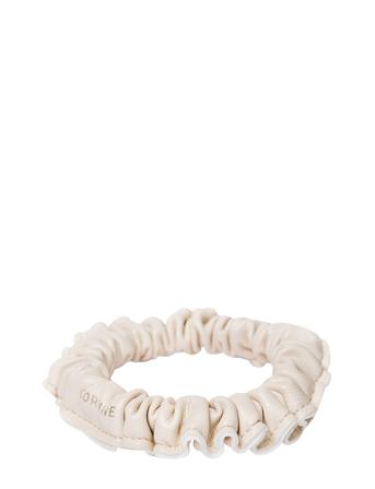 Leather Scrunchie Narrow Accessories Hair Accessories Scrunchies Creme Corinne*Betinget Tilbud