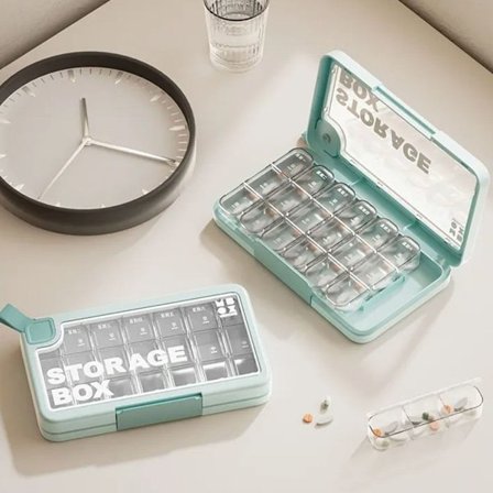 Pill Organizer Medicin Divider BLÅ