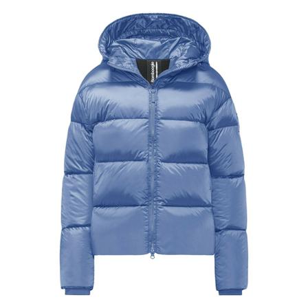 BomBoogie, Short Down Jacket in Bright Nylon - Java Puffy Down Jacket Blauw, Dames, Maat:L