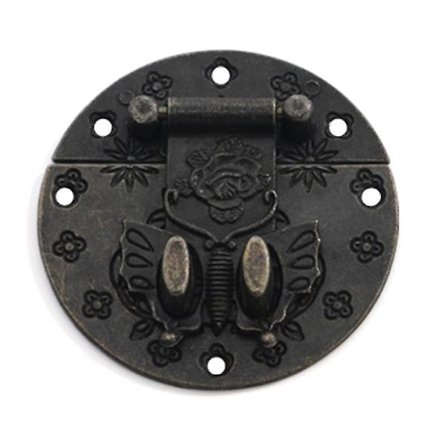 Vintage Dekorativ Hasp Rund Låsbeslag i Sinklegering for Hjem Kontor Butikk