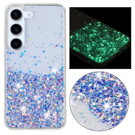 Samsung Galaxy S23 5G Skal Transparent Ram Noctilucent Glitter Pulver TPU