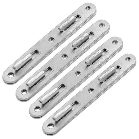 Sängbeslag för träramar, 5 tums zink rund sängkrok, set med 4 beslag förtjockad möbel sängbeslag