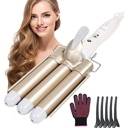 Locktång, 3 Fat vågkrulltång, 25 mm Vågstrykhårstylingverktyg,