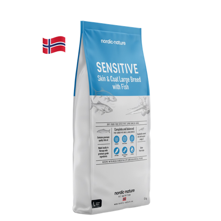 Nordic Nature - Sensitive Skin & Coat Fish Large Breed 12 kg - Hund - Hundefôr & hundemat - Tørrfôr for hund - ZOO.no