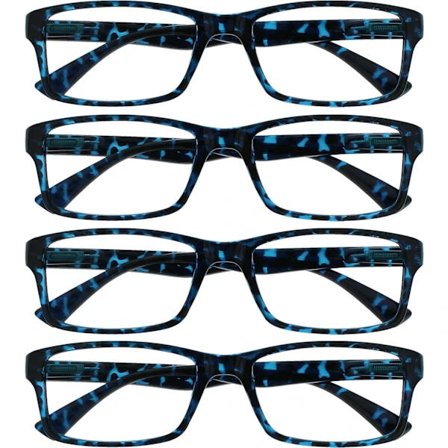 Företag Sininen Kilpikonnankuori Lukulasit Arvo 4-pakkaus Designer-tyyli Miehet Naiset RRRR92-3 +2,50 Sininen Kilpikonnankuori Sininen 