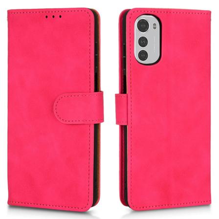 Motorola Moto E32 Matt Pu-läder Plånboksfodral - Röd Röd
