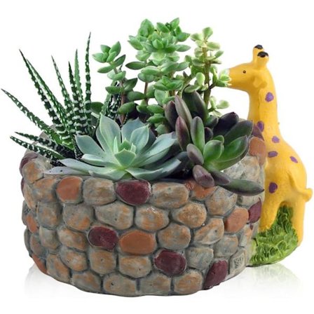 Kreativ dyreformet blomsterpotte mikrolandskab plantepotter slot harpiks