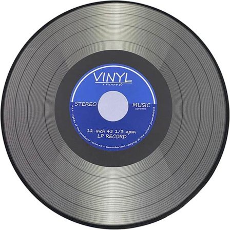 Rundt gulvteppe Vinyl Record Teppe Soverom Teppe Mote Dekorativt Teppe (A)