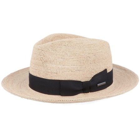 Stetson - Beige straw Hatt - Crochet Straw Fedora @ Hatstore