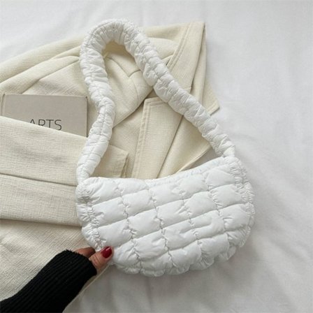 Skuldertaske Puffy Håndtaske HVID