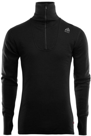 Aclima DoubleWool Polo Shirt Zip Man Jet Black/Marengo