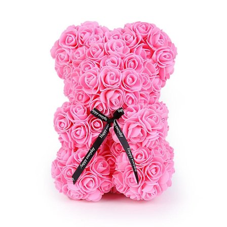 Valentinsdagspresent 25cm Ros Teddybjörn Från Blommor Björnen Med Blommor Röd Rosbjörn