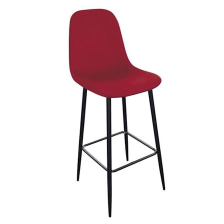 Urban Living - Barstol i vintage sammetsmaterial Inoui - H. 108 cm - Bordeaux