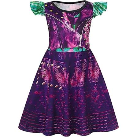 Prinsessekjole for småjenter, Halloween-kostyme, bursdagsfestkjole, cosplay-antrekk, rollespillklær Dark Purple Mal 100cm