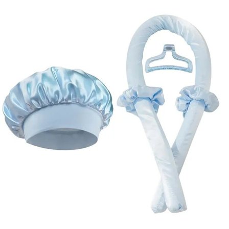 5-Dels Varmefri Hårcurlers / Hårlokkere – Hårruller med Satin Sovehætte, Klemmer og Ringe, Lok Håret Uden Varme_TF_TF