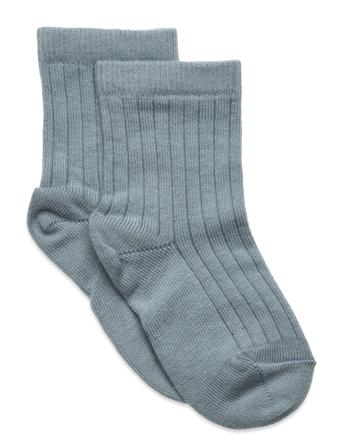 Cotton Rib Socks Blue Mp Denmark