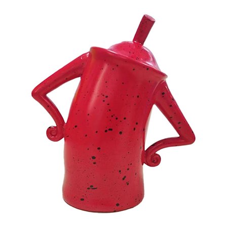 Stilfuld Multifunktionel Opbevaringsbeholder i Resin Madkrukke Boligindretning til Smykker og Kaffe Rød S