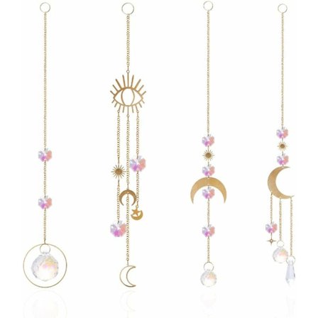 4 kpl kristalliaurinkosuoja riippuva prisma koriste kristalliaurinkosuoja kristallipuu riippuva koriste makuuhuone toimisto puutarha ikkunakoriste T-