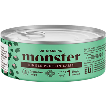Monster Pet Food - Cat Adult Single Lamb Burk 100 g - Katt - Kattefôr & kattemat - Våtfôr og våtmat - ZOO.no
