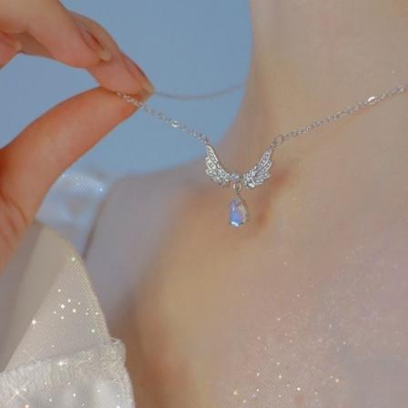 Mote engel Fairy Wings anheng halskjede kjede skinnende clavic - Perfet