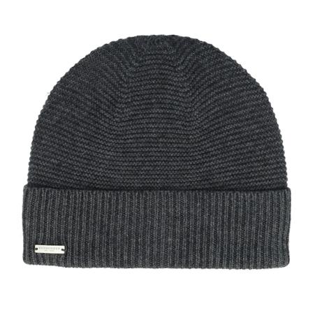 Seeberger - Svart cuff Beanie - Knit Beaniw With Turn Up Black Cuff @ Hatstore