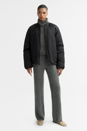 Soft Goat - Padded bomber jacket - Cashmere jacket - L - Charcoal