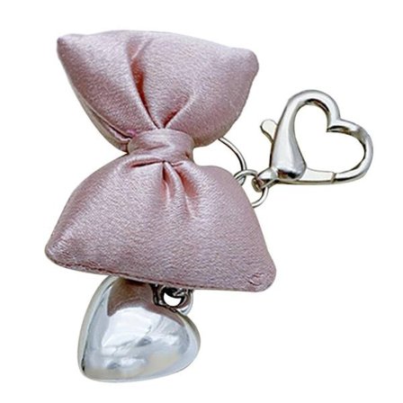 Chic Champagne Rosa Nøkkelring med Delikat Sløyfeknute Nøkkelringer Ornament Trendy Dekorasjon for Nøkler Håndvesker og Ryggsekker