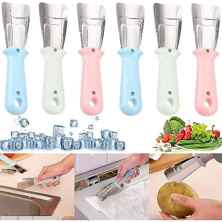 Jääraapaaja 6 kpl Ruostumaton Teräs Kestävä Pakastin Jääraapaaja Työkalu Jääkaapin Puhdistukseen Murskattuun Jääseen Ja Pakkaseen