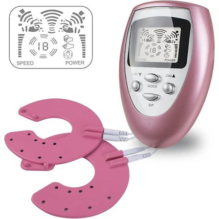 Elektronisk impuls massager för bröstförstoring, elektrisk puls digital förbättrande massage brösttillväxtenhet med 2 elektroder
