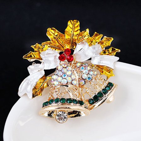 Julbroch med emalj i form av en klocka