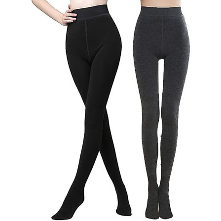 Dame 2 par ugjennomsiktig strømpebukse bomull varm truse Hold-up strømper tykkfot