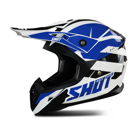 Casco Cross Shot Pulse Revenge Bianco-Blu-Nero XS