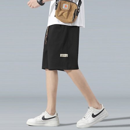 Shorts med dragsko Herr Sommar Tunna Basketbyxor Högkvalitativa Knälånga Byxor Lösa Raka Byxor Herr