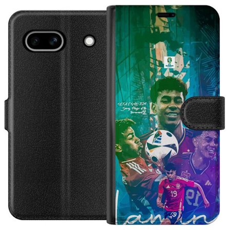 Kompatibelt Plånboksfodral till Google Google Pixel 7a Lamine Yamal motiv färgstark hyllning till fotboll och passion på planen
