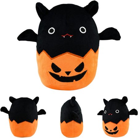 Sort Græskarflagermus Plushie Pude Legetøj, 20cm Kawaii Flagermus Fyldte Dyr Græskarflagermus Plys, Halloween Squishmallow Sød til Hjemmet Jul