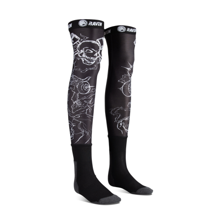 Raven Race Long Sleeve Skull Strumpor Svart 3-Pack