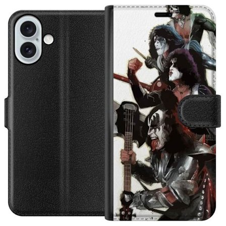 Kompatibelt Plånboksfodral till Apple Apple iPhone 16 Plus Kizz Hårdrock Rockmusik Band Klassisk