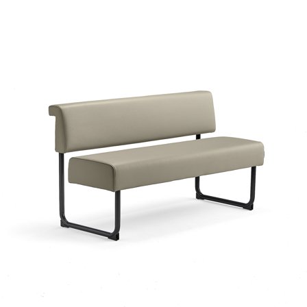 Sofa START, 1400 mm, Kunstleder taupe/schwarz