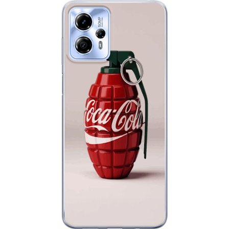 Kompatibel Mobilcover til Motorola Motorola Moto G13 Kunstnerisk illustration af Coca Cola granatæble i rødt og grønt, pop art inspireret motiv med
