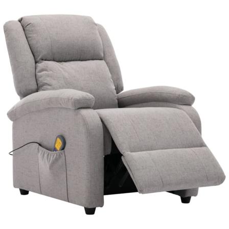 Vidaxl Elektrisk Massagefåtölj Ljusgrå Tyg Grå
