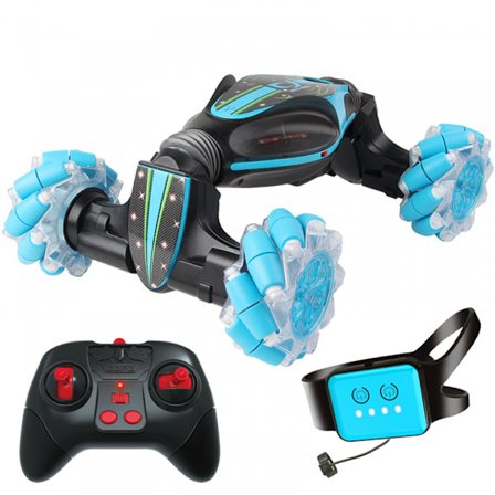 Elektrisk RC-bil - 2.4G 4WD RC Stunt-bil, Joystick-styring, Gestussensor, 2 genopladelige batterier, gave til drenge og piger 6+