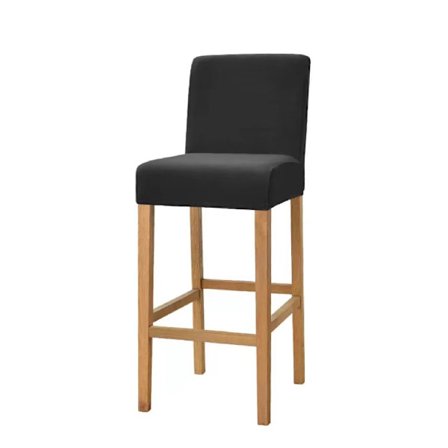 Sammet Barstol Stolsöverdrag - Avtagbara och Stretchiga Överdrag kompatibla med (Svart)
