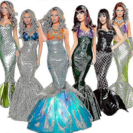 Sjöjungfru Prinsessdräkt för Kvinnor - Vuxen Paljett Cosplay Fancy-lingling}