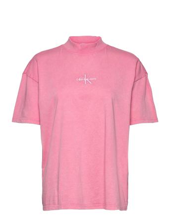 Monogram Washed Boyfriend Tee T-shirts & Tops Short-sleeved Rosa Calvin Klein Jeans