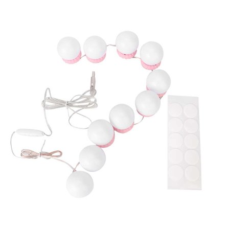 Rosa LED-vegglampe med tre fargetemperaturer for sminkebord