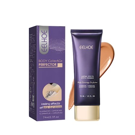 Kroppskorrektor, hudtonekorrektor for hele kroppen, langvarig tatoveringskorrigeringssminke, flytende foundation for ben og kropp, 1 stk. mørk hudtone