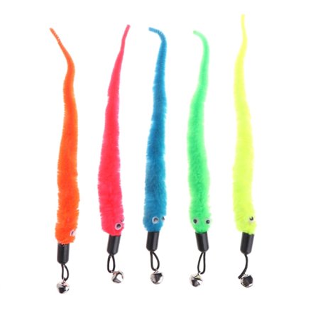 5 stk erstatnings plyslegetøj med klokke til interaktiv katte teaser legetøj