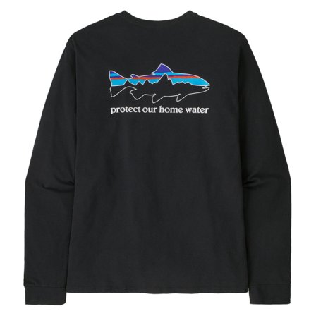 Patagonia M's L/S Home Water Trout Responsibili-Tee Black - S