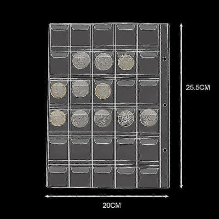 1 stk. 30 Lommer Møntopbevaringsalbum Side Møntalbum Side Mappeholder Klar Lomme Til Mønter Samling Pvc Album Opbevaring[co]