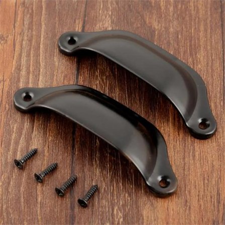 2 stk. 86 mm Retro Stil Skall Trekk Håndtak Halvsirkel Skapknott Antikk Messing Skall Trekk Håndtak Knott